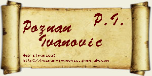 Poznan Ivanović vizit kartica